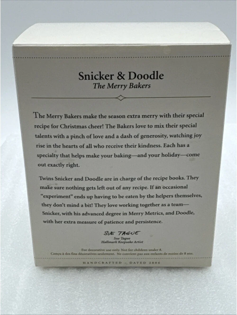 2006 Hallmark Christmas Ornament The Merry Bakers Snicker & Doodle Baking New